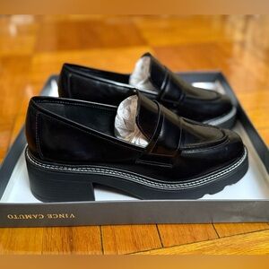 Vince Camuto Black Platform Loafers